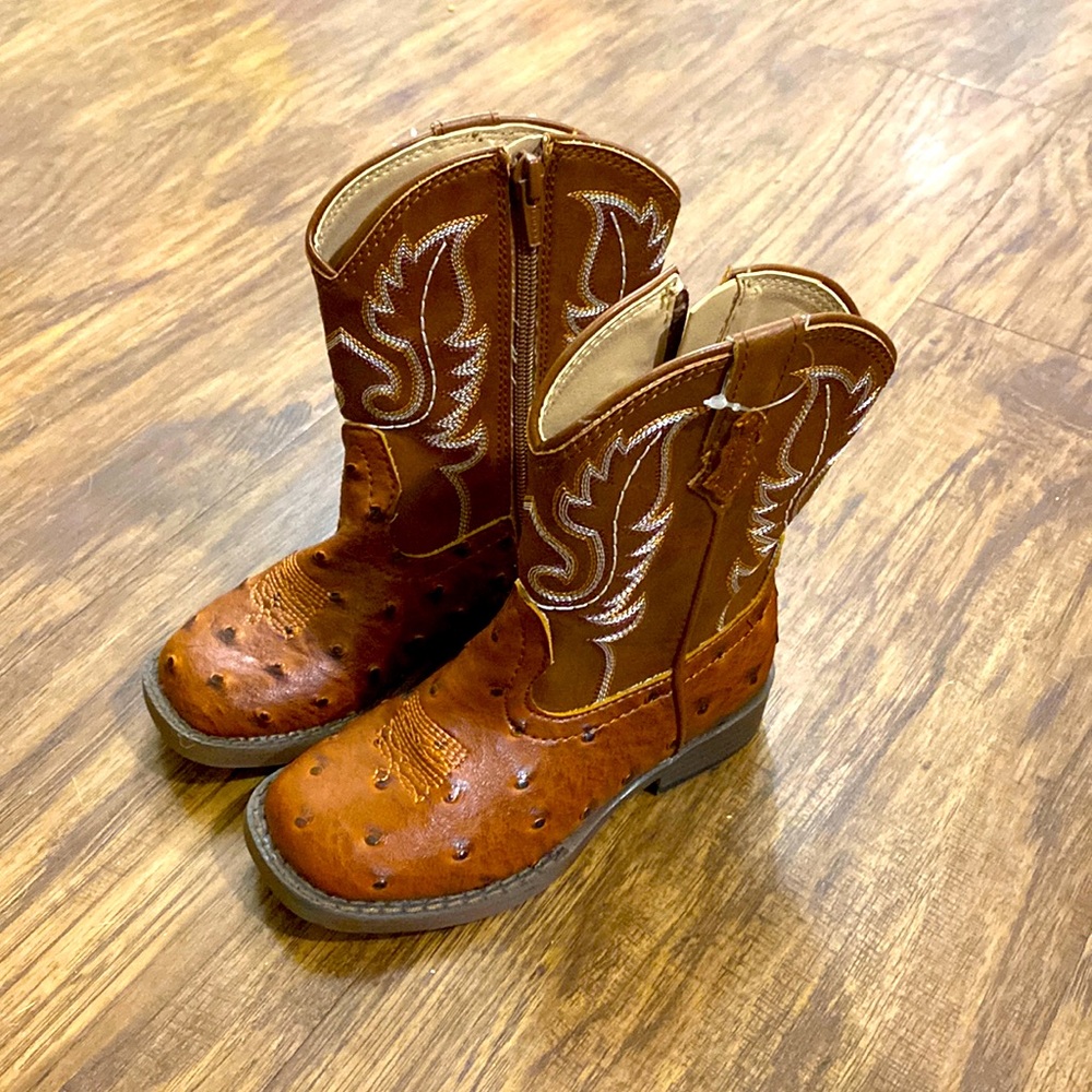 Roper Toddler Cowboy Boots Size 8 faux Ostrich